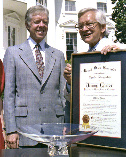 Brock makes presentation to President Jimmy Carter