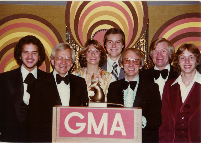 Winning a dove award, late 1970s